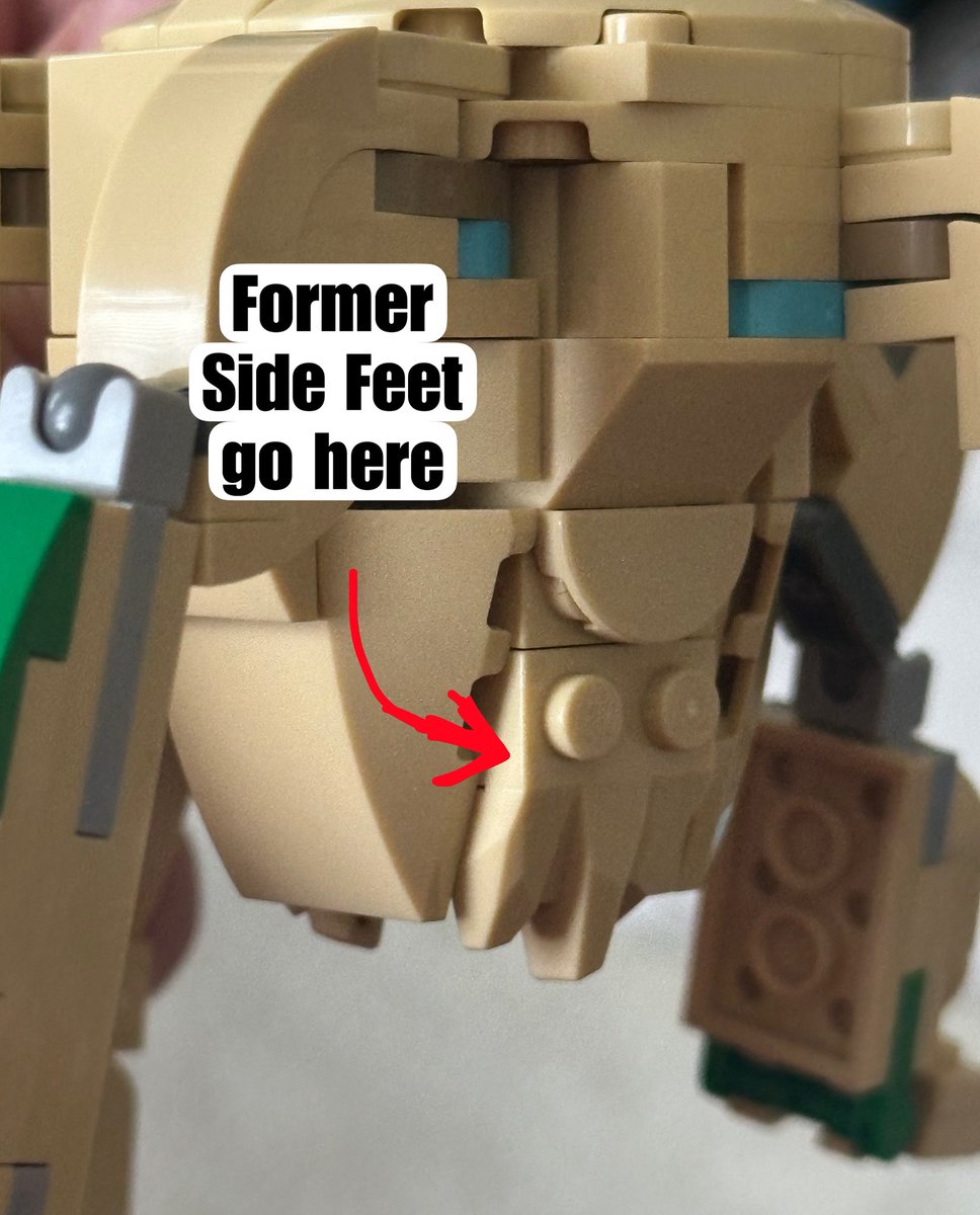 Magmar1819's tweet photo. @Adrian_amaze Basically I just removed feet from the front and sides. Then put the side feet on his body, replacing smooth pieces.

For the side legs, I rotated them around and rearranged pieces to create points. 

I’m bad at explaining Lego, so hopefully the pics help lol https://t.co/EY1sDo3RsS