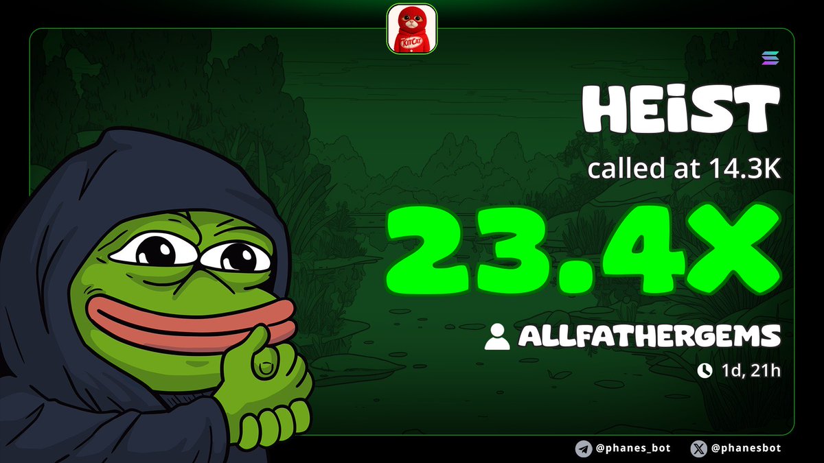 23x up from my call on $HEIST

BjiCoaMNKVdK967BrQWfeXEmhTdAPC2k9hYL5dj5pump