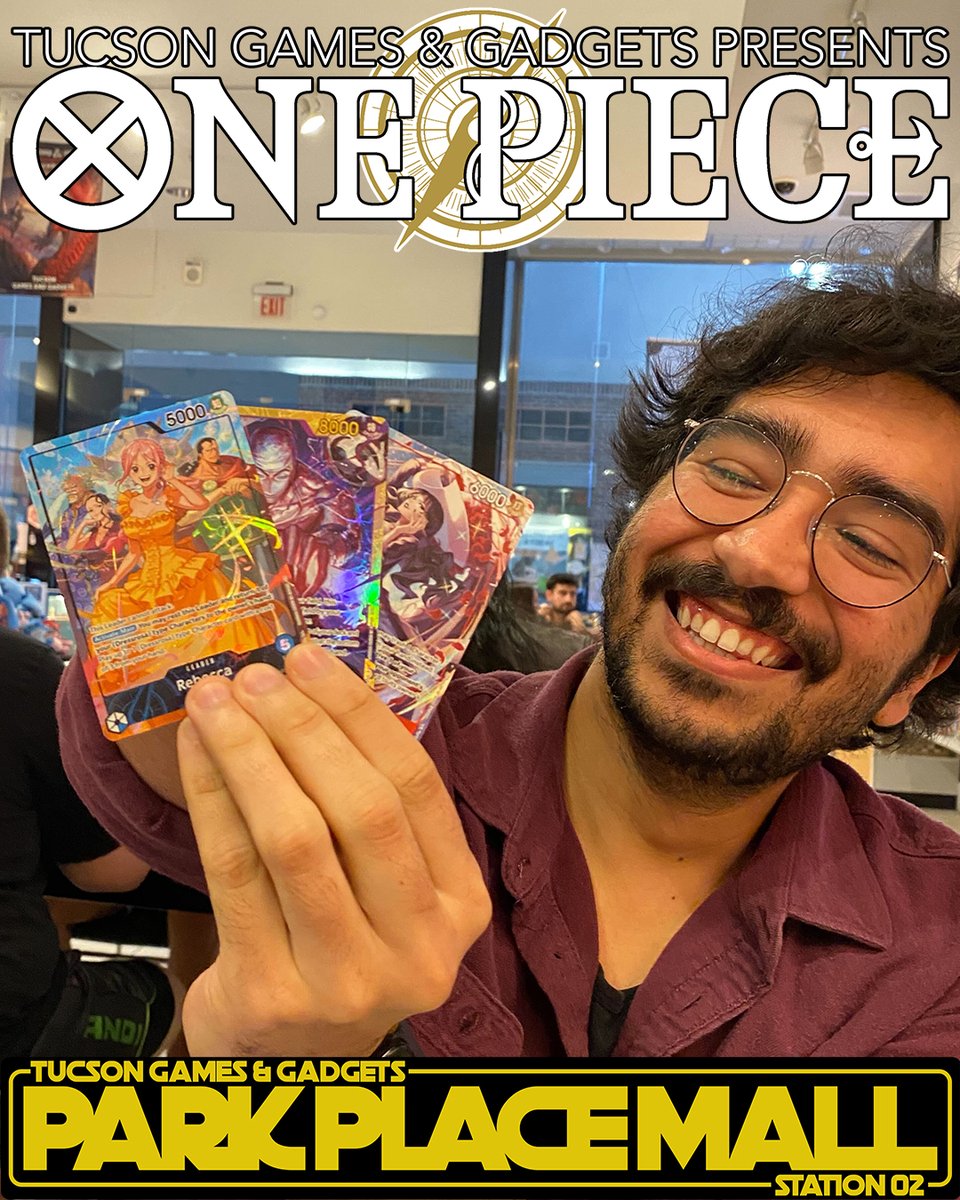 tucgamesgadgets's tweet photo. Congrats to our One Piece TCG Champion from last weekend at Tucson Games & Gadgets Park Place, but who had the most epic pulls of the day? #onepiece #onepiecetcg #storechamp #storechampionship https://t.co/K85zszRawS