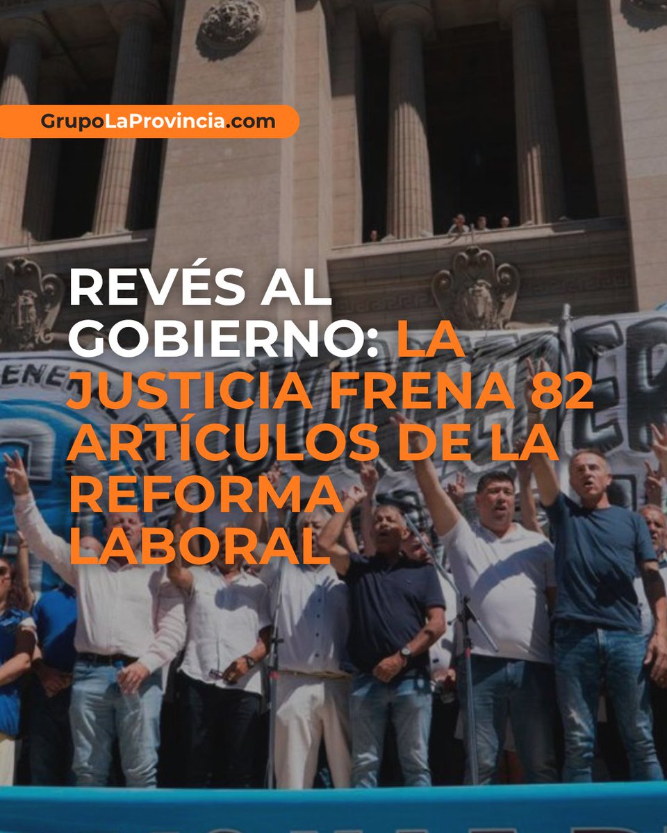 LaProvinciaBsAs's tweet image. ⭕️ Revés al Gobierno: La Justicia frena 82 artículos de la reforma laboral

grupolaprovincia.com/contenido/5962…

Golpe al Gobierno Nacional: la Justicia frenó 82 artículos de la reforma laboral tras un reclamo de la CGT. Enterate qué cambia ahora.

JM #ReformaLaboral #CGT #Fallo #Politica