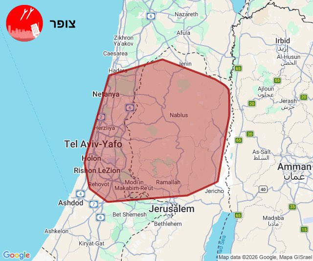 yaditya995's tweet photo. 🚨 Ballistic missile launch detected from Iran. Sirens expected soon across central Israel. https://t.co/LbjAN9fFjk