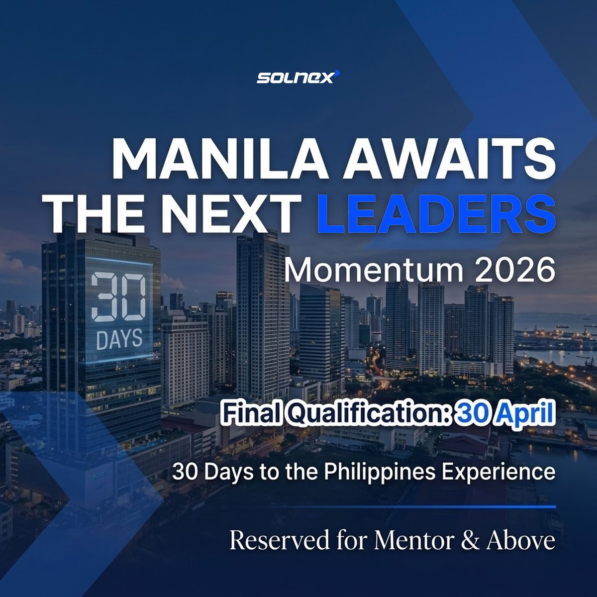 solnex25's tweet image. The next stage of leadership is already set.

Momentum 2026 moves closer as Manila prepares to host a global gathering of high-performing achievers — where recognition, influence, and opportunity come together on an international platform.

 #MentorLevel #EliteAchievers