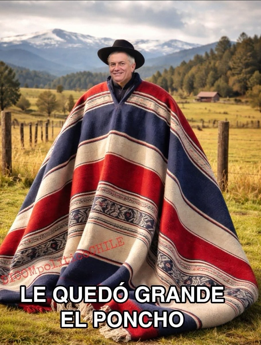 RodolfoSeguel's tweet photo. "CÓMO CREES TÚ QUE LE QUEDÓ EL PONCHO" https://t.co/aeuOO78op2
