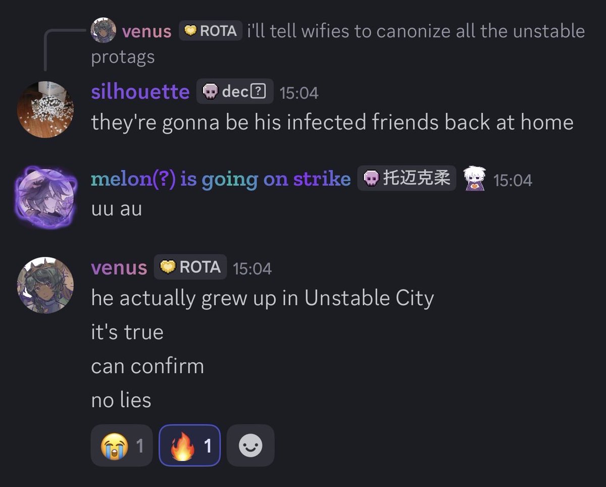 Pancakes_or_W's tweet photo. // decayed spoilers??

It's canon that dad!Wifies is from Unstable City and all the UU protags exist in dad #decayedtwt https://t.co/UcVcTkAbqu