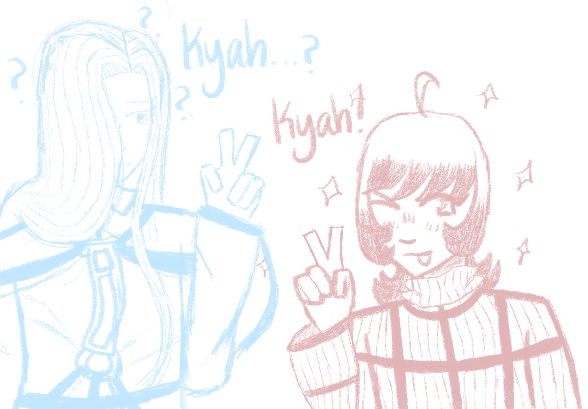 art I made of my oc and cinders oc hanging out :3 <a href="/ShidousCage/">Cinder Kirisaki 🪻💜</a> hi cinder pls say hi to me