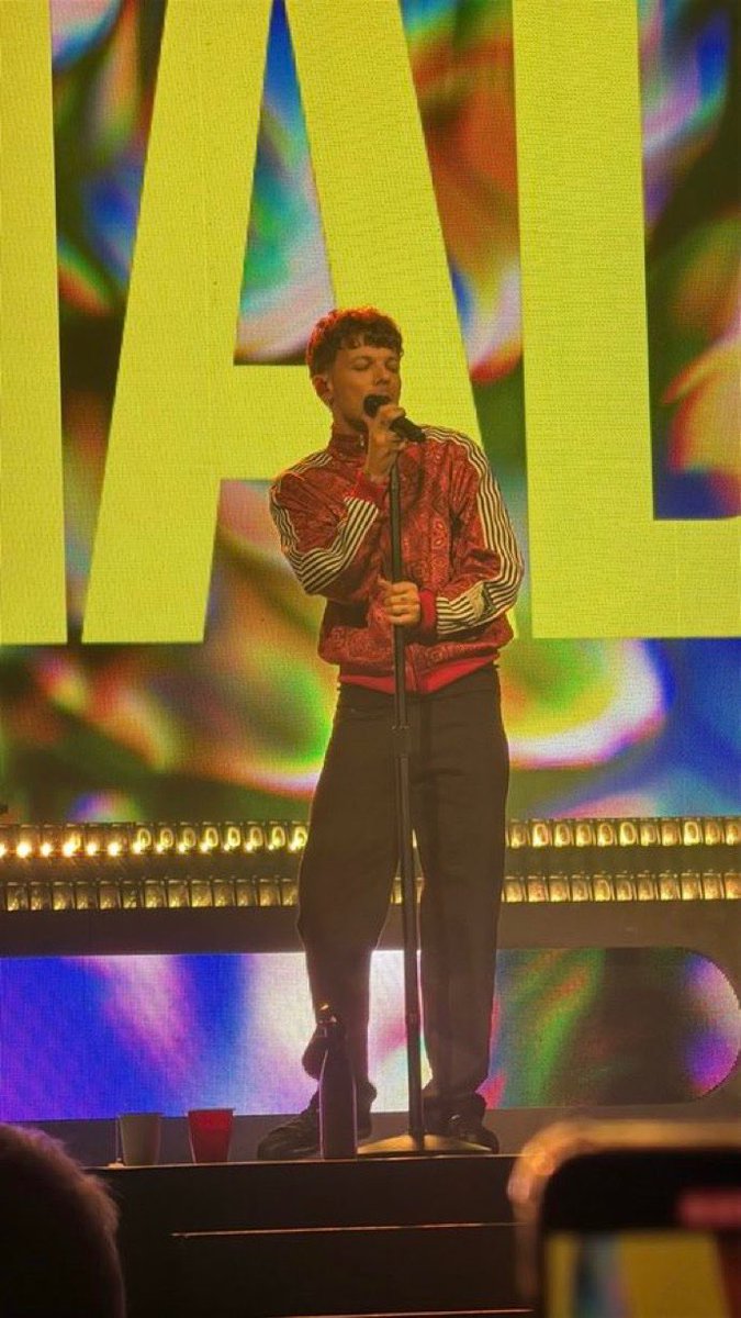 THEHLWORLD's tweet image. Louis on stage at #HDWGHWTCopenhagen 

©️ kiwi28cake

#louistomlinson #lt