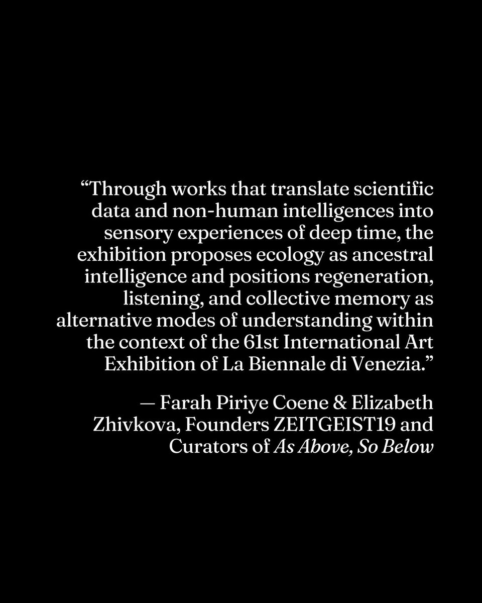 ZG19space's tweet photo. Collateral Event of @labiennale di Venezia

Organized by One Ocean Foundation
Ideated and conceived by @ZG19space 

Curated by
@ElizabethZG19 &amp; @FarahCoene https://t.co/9TrVCHKrcr