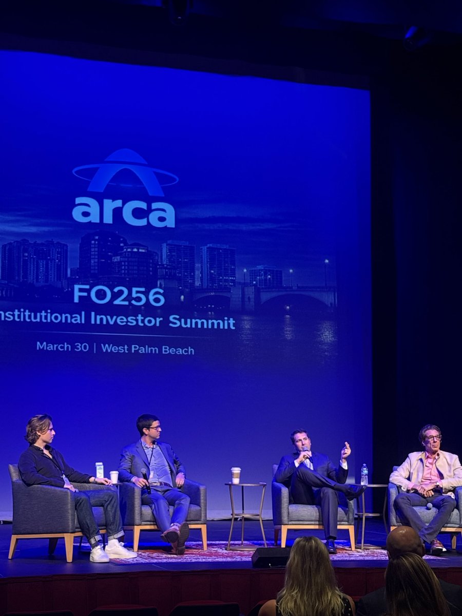 Shaughnessy119's tweet photo. @jdorman81 @DTAPCAP @wyattlonergan and @bhpollack on stage at ARCA FO256 educating a big swath of large family offices on Crypto 

H/t @DavidNage https://t.co/HuJAGx2Ajo