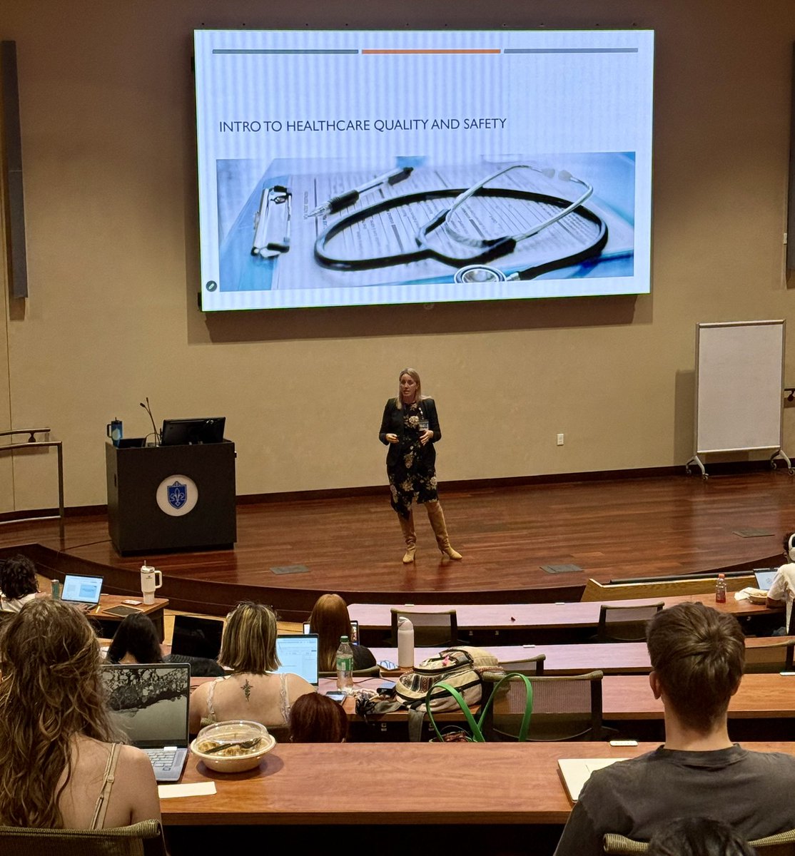 SLU_IPE's tweet image. Saint Louis University Nursing and Interprofessional Education Core faculty member Maegan Roper presents on Heathcare Safety and Quality Improvement today in IPE 2100 at the Education Union Auditorium on SLU’s South Campus!
#healthcare #safety #quality
@SLU_Official