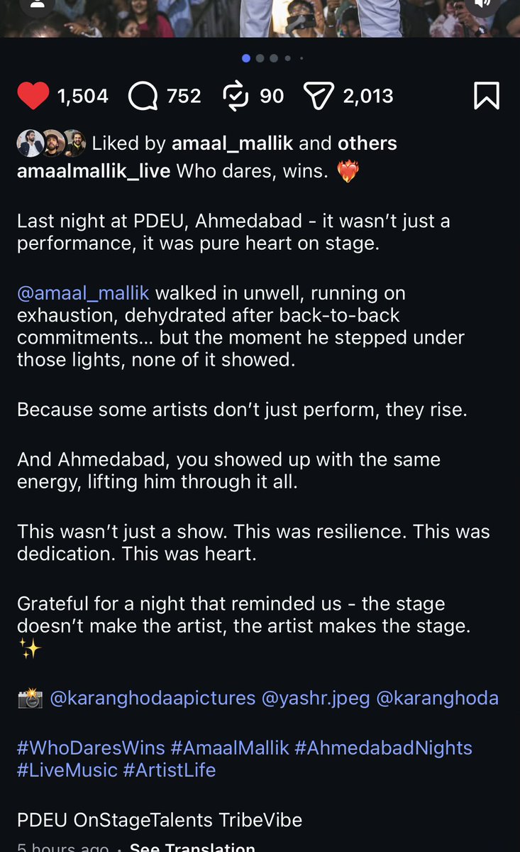 Just read this caption 🙂
Exhaustion and dehydration 😖😖

We know you are resilient and commitments are there but taking care yourself in the run is equally important 😩

<a href="/AmaalMallik/">Amaal Mallik</a> please prioritise your health and lead health lifestyle 🤧🩵

Pleasee

#Amaalmallik #Amaalians