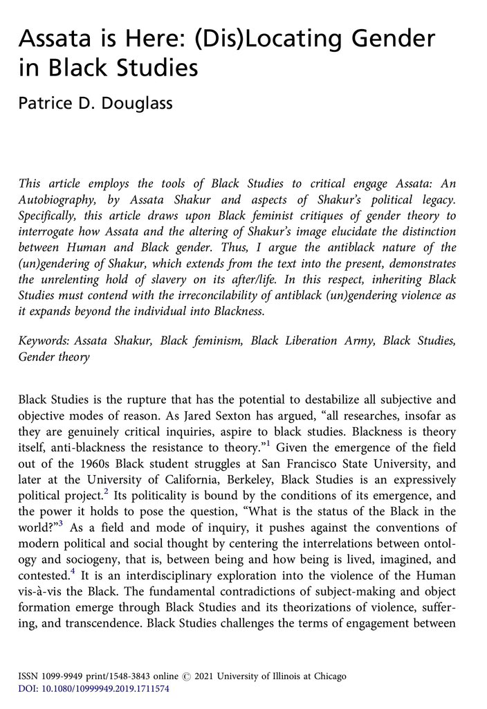 following up with Patrice D. Douglass’s AP reading of Assata’s autobiography: