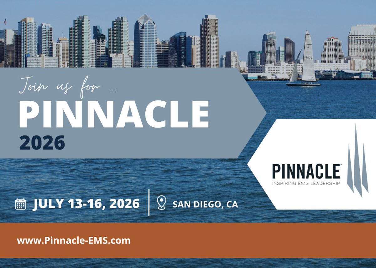 PinnacleEMS's tweet photo. Download the Pinnacle 2026 brochure and get all the details on this year's conference! https://t.co/kqrSXhBQR0
✅ Conference rates and discounts
✅ Accommodations
✅ Exhibit Hall details
✅ Sessions and Power Seminars

#EMS #pinnacleems #fitchassoc #EMSleaders #emergencyservices https://t.co/AgLQdKLa2w