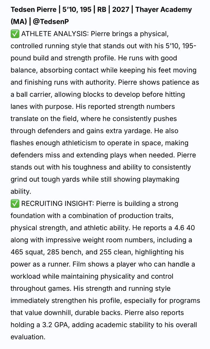 Tedsen Pierre 2027 RB 🇭🇹 tweet media