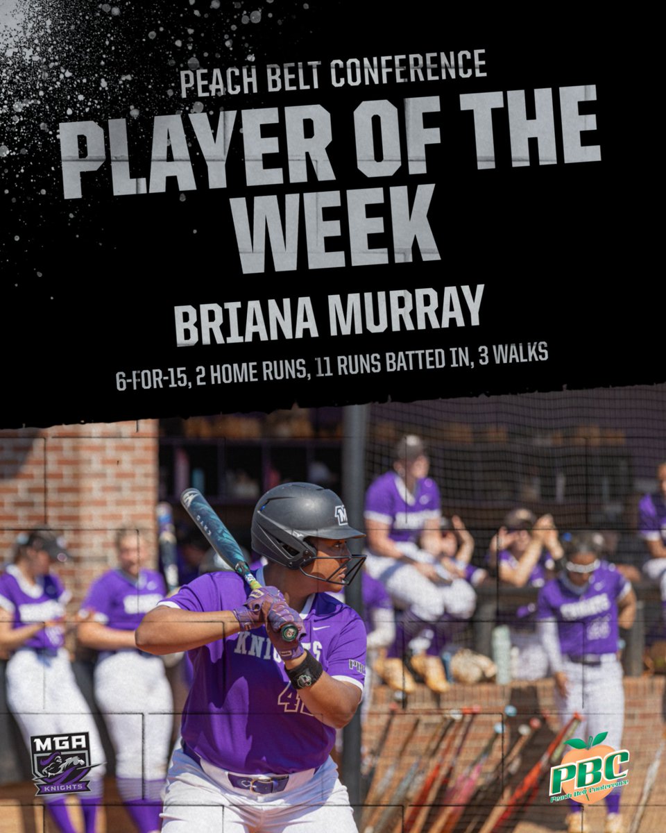 MGAKnights's tweet photo. Briana Murray takes home the PBC Softball Player of the Week! #GoKnights #LightTheTorch https://t.co/1WUtd5LUc5