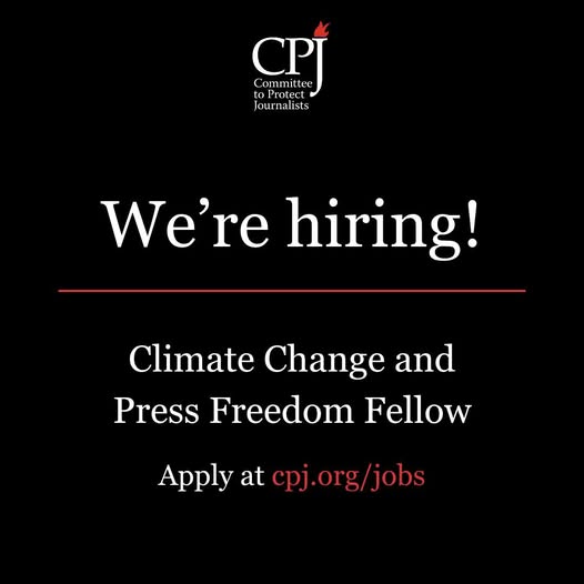 opportunitiesfy's tweet image. 🌍📰 Apply for the CPJ Climate Fellowship 2026
💰 $75,400 salary
 🌱Climate + press freedom
 🌍Remote / global
 📅April 12, 2026
🔗 wp.me/p23f03-kh4
💡 Tip: Show your climate &amp;amp; journalism expertise!
#Fellowship #Climate #Media