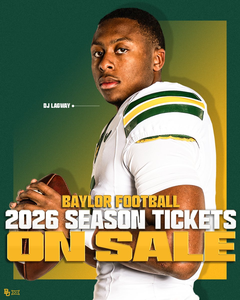 BUFootball's tweet image. Be there this fall.
Secure your season tickets today. 
🎟️ baylorbea.rs/FBSeasonTix

#SicEm
