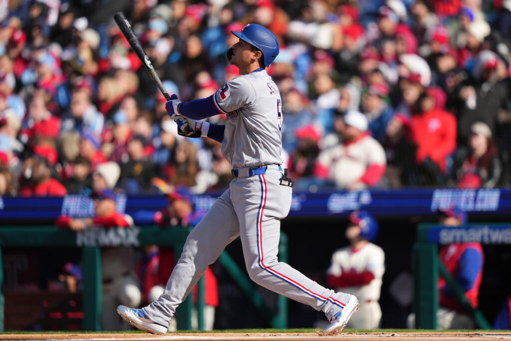 SleeperRangers's tweet photo. Rangers Lineup vs Chris Bassitt and the Orioles 

1. Brandon Nimmo (RF) 
2. Wyatt Langford (LF)
3. Corey Seager (SS)
4. Jake Burger (1B)
5. Joc Pederson (DH)
6. Josh Smith (2B)
7. Josh Jung (3B)
8. Evan Carter (CF)
9. Kyle Higashioka (C)

P: Jack Leiter https://t.co/TthyrC2QaM