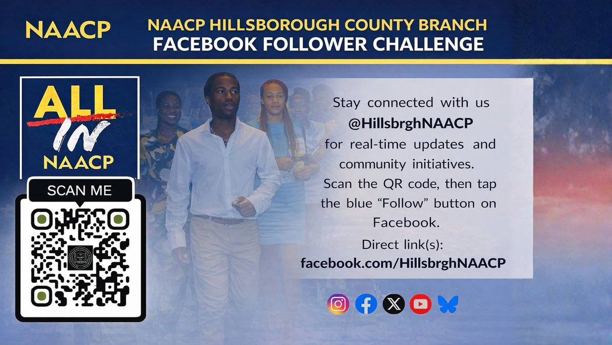 KetoThePhotoGuy's tweet photo. Stay connected w/us @HillsbrghNAACP for real-time updates &amp; community initiatives. Scan the QR code, then tap the blue “Follow” button on FB. Direct link(s): https://t.co/AmbQacPMtb 🖼 QR posters designed by @KetothePhotoGuy

✨️ #ALLIN #KeepAdvancing @NAACP @usfnaacp @flnaacp https://t.co/YGpzI2wzBM