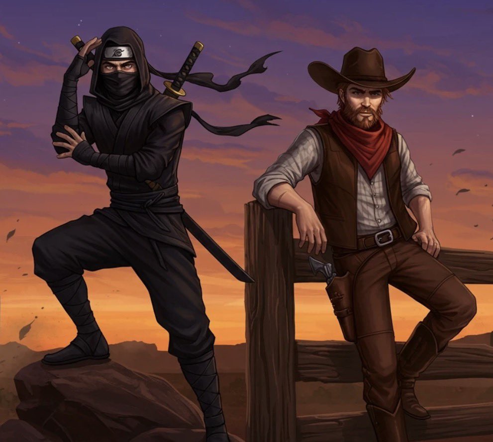 The Ninja and the Cowboy are two similarly representative cultural