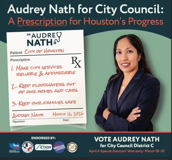 TxEdHouston's tweet photo. When we see die-hard MAGA (non-traditional conservatives) bash Rep @GeneforTexas, it only validates our vote for Gene Wu.

When we see the same MAGA (RINO's) trying to bash @AudreyForHOU online, it only Confirms that DR. NATH is the Correct Choice for Houston City Council. https://t.co/mGJpnlK0sl
