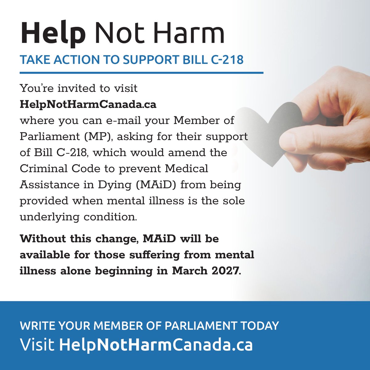 archtoronto's tweet photo. We are called to offer care, hope, and protection — not death — to those who are suffering and most vulnerable. Visit https://t.co/4GfutE78EA today and ask your MP to support Bill C-218. https://t.co/uOMIfYmya9