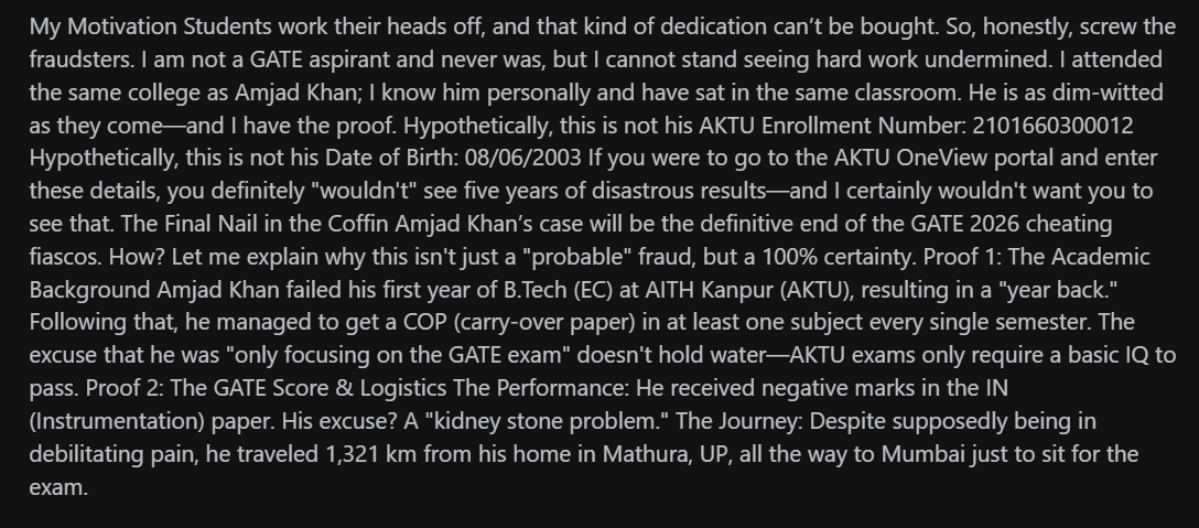 A cheater got AIR 11 in Gate Electronics