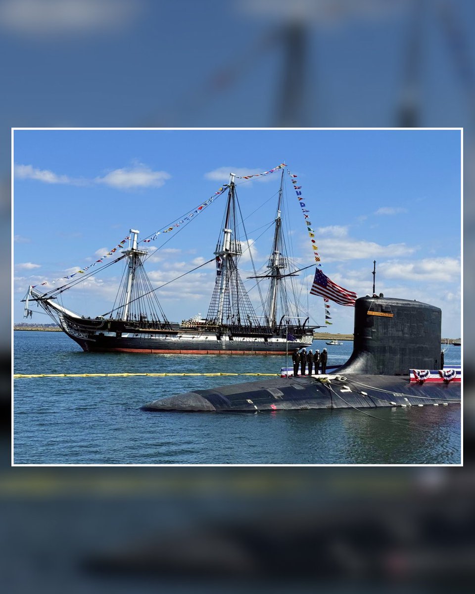 BlueWaterShips's tweet photo. On Saturday, the Blue Water team had the honor of witnessing the commissioning of the newest Virginia-class fast attack submarine, USS Massachusetts (SSN 798), in Boston Harbor.

One moment that stood out: the USS Constitution—the Navy’s oldest commissioned warship—passing behind the submarine and rendering honors with a cannon salute. A powerful reminder of the depth of our naval tradition, especially in a year celebrating the 250th anniversary of our nation.

Being part of this legacy was humbling. Touring one of the most advanced submarines in the world made it even more unforgettable.

Proud to support this milestone—and the “Wicked Stealth” of our Navy’s submarine force.

Hooyah! 

#Massachusetts #Navy #Shipbuilding