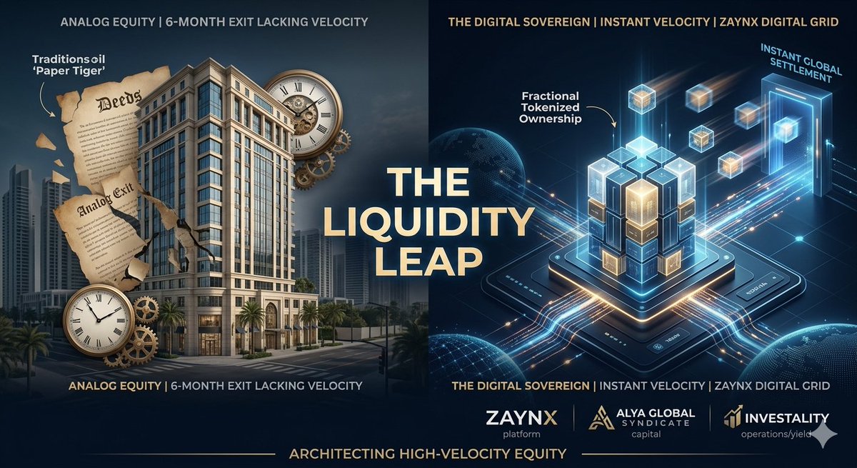 thenatalyaedit's tweet photo. The Death of Static Equity If your $10M asset takes 6 months to exit, you don’t own a $10M asset. rather a Paper Tiger. In 2026, the gap between "Appraised Value" and "Liquid Reality" is the most expensive tax an investor pays. Static equity is dying. https://t.co/ibqVIKBzJK