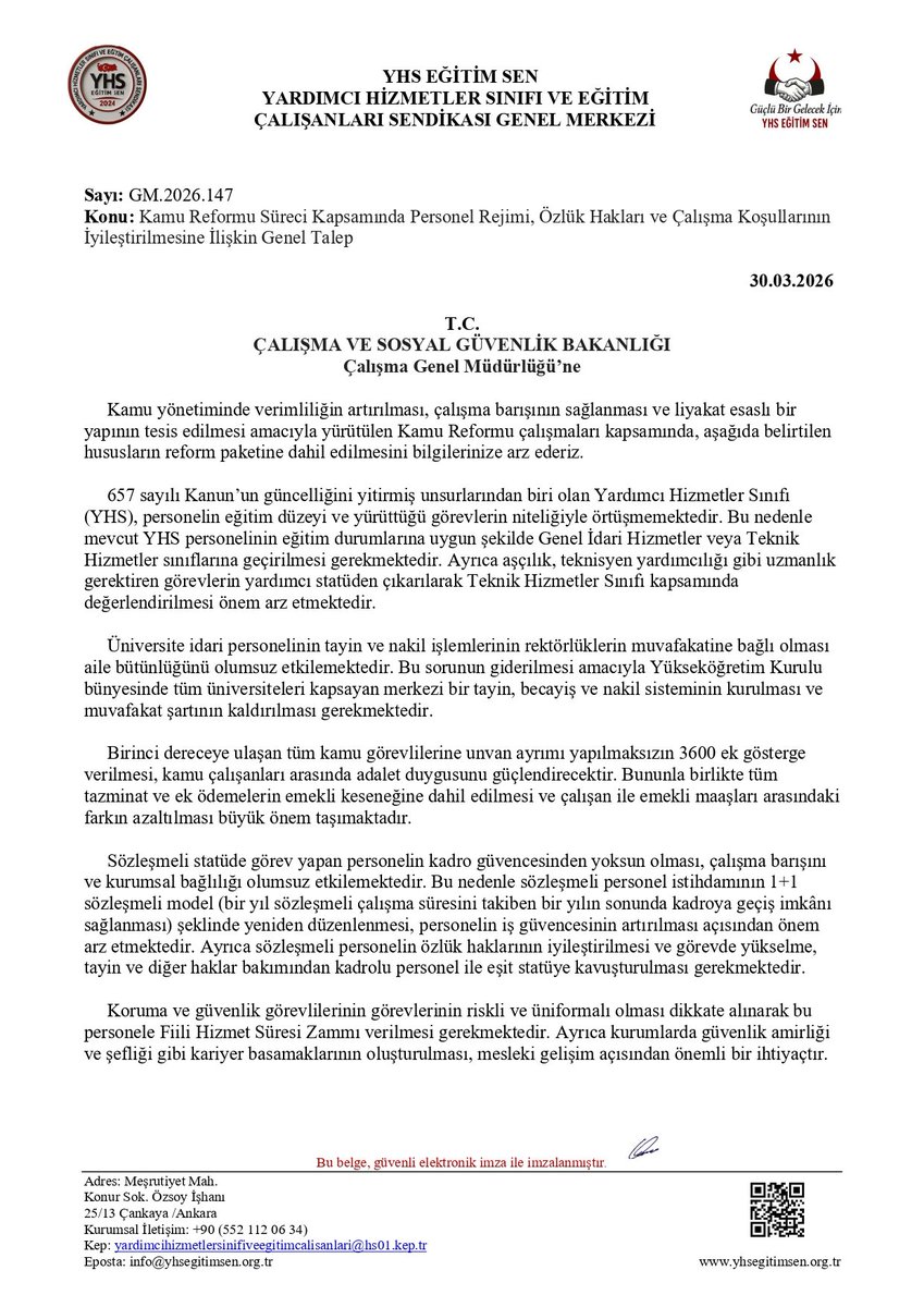 Yardımcı Hizmetler Sınıfı Eğitim Sendikası tweet media