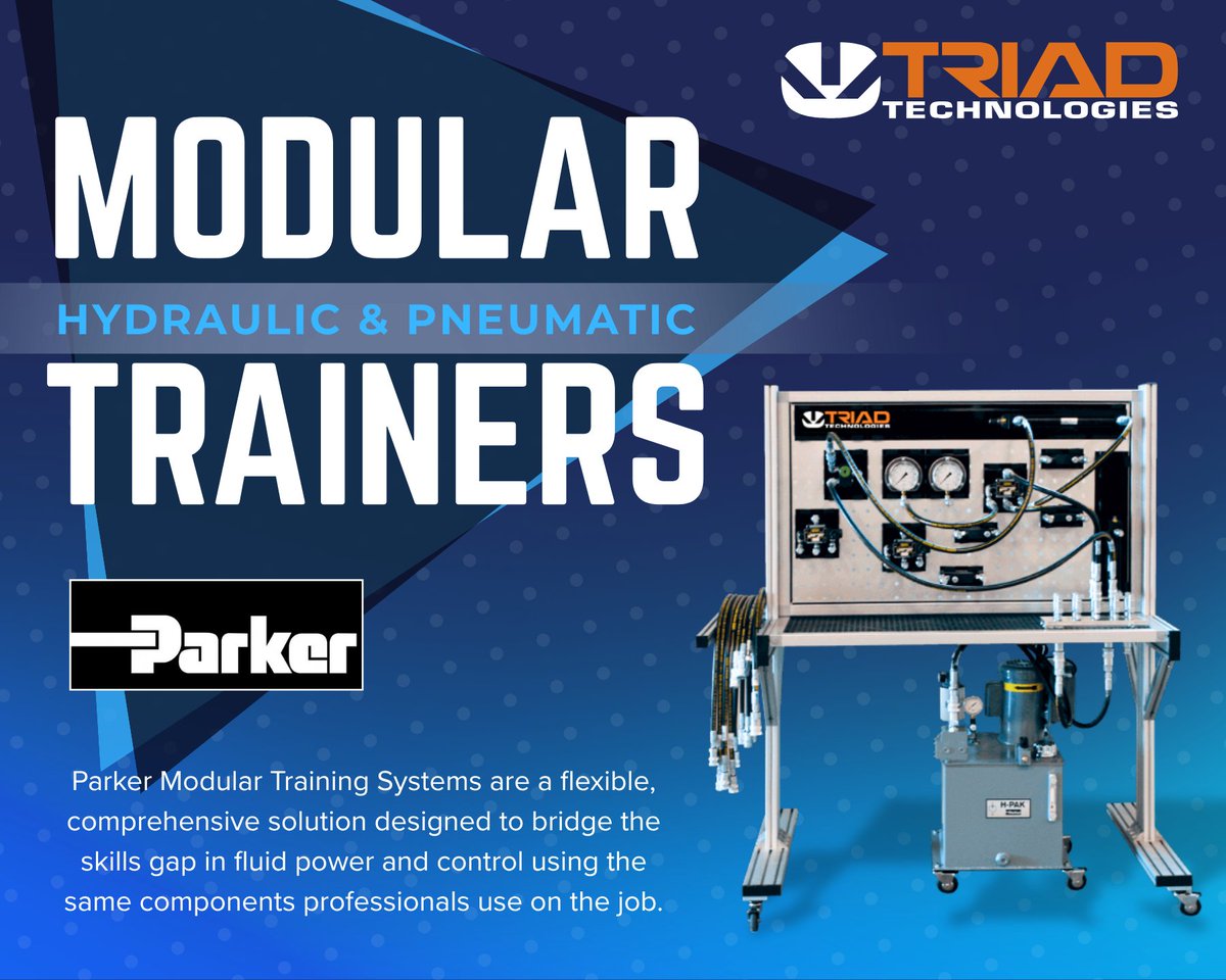 Train smarter with Parker’s modular trainers. These hands-on hydraulic &amp; pneumatic systems are built for real-world learning. 

Learn more: info.triadtechnologies.com/parker-modular…
#IndustrialTraining #WorkforceDevelopment #Pneumatics #Hydraulics