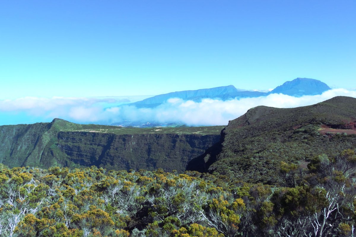 JeromeFDR's tweet image. #island #summit #clouds #abovetheclouds #blue #sky