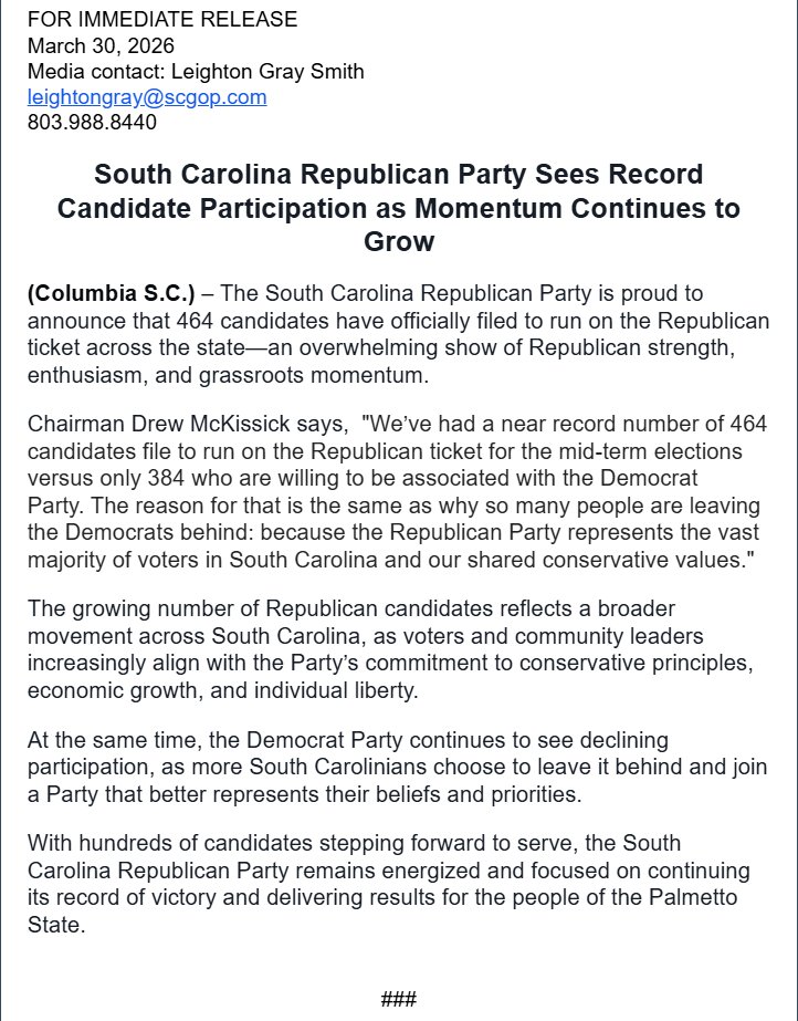 South Carolina Republican Party tweet media