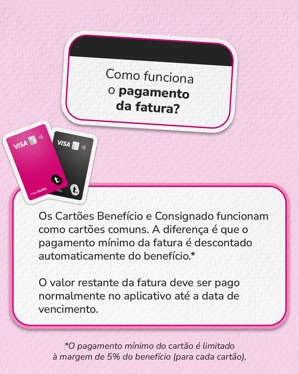 meutudoapp's tweet image. Pensando em pedir os Cartões Benefício ou Consignado meutudo? 💳

Respondemos as principais dúvidas: dá pra pedir com nome negativado, como funciona a fatura e as diferenças entre eles 👀

Arraste e confira! 👉Cadastre-se no app e solicite já: meutudo.link/zOpdB

#meutudoapp