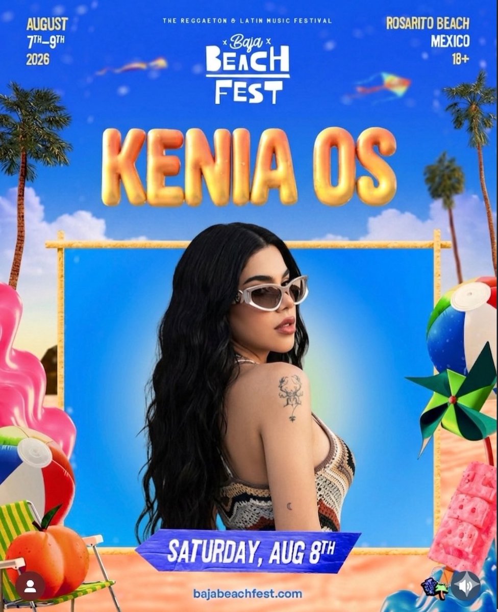 Kenia0sCuliacan's tweet photo. Kenia Os en el Baja Beach Fest 2026
📍 Rosarito, Baja California
🗓️ 8 de agosto

🎟️ Boletos ya disponibles
🔗 https://t.co/ynOd0Kkz3X https://t.co/iu88buYt1f