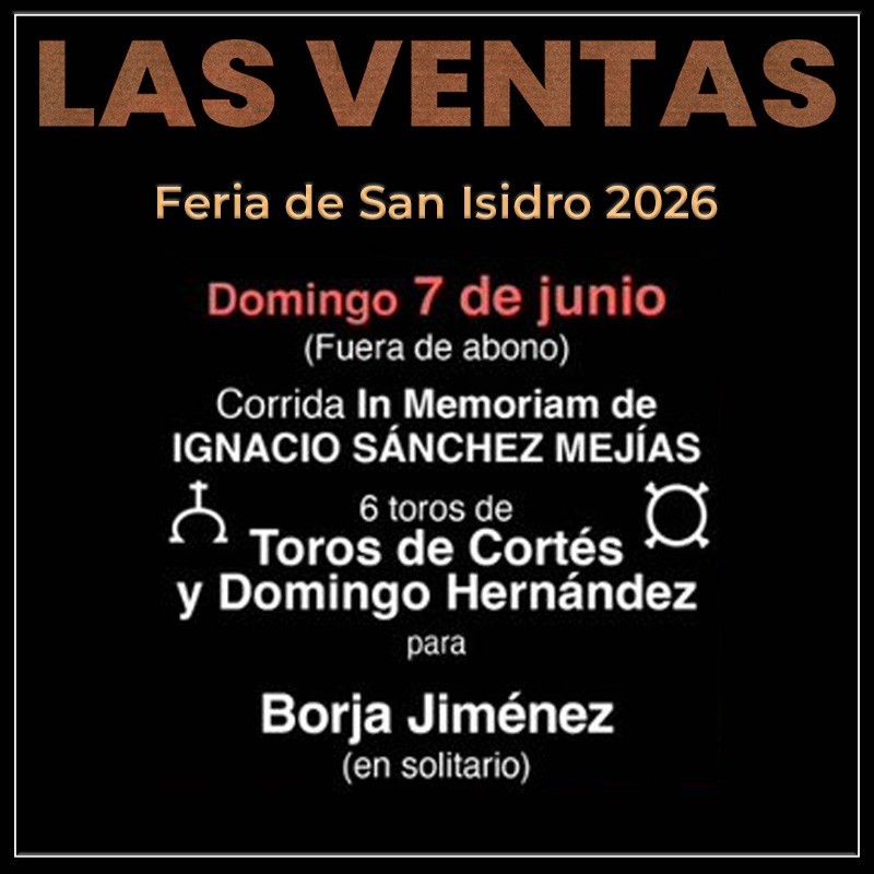 La Angelina sera présente à Madrid pour la corrida In Memoriam le dimanche 7 juin 2026.