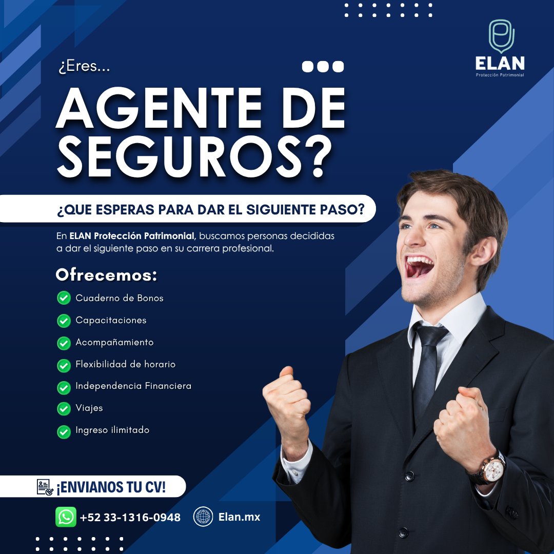 ¡Da el salto que tu carrera profesional necesita! 💼🛡️

¿Qué esperas para llevar tu potencial al máximo? En ELAN te brindamos todas las herramientas para que alcances tus metas más ambiciosas:

📥 ¡ENVÍANOS TU CV!
📲 WhatsApp: +52 33-1316-0948
🔗 Más info: hubs.ly/Q048XT8X0