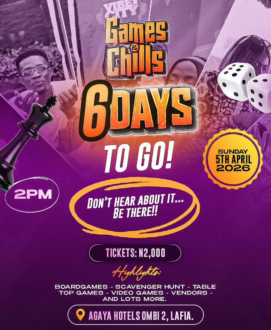 nasarawaonx's tweet photo. 6 Days to Games &amp; Chills 
Don’t hear about it… be there!
#NasarawaonX https://t.co/GW5Zpq6Tgn