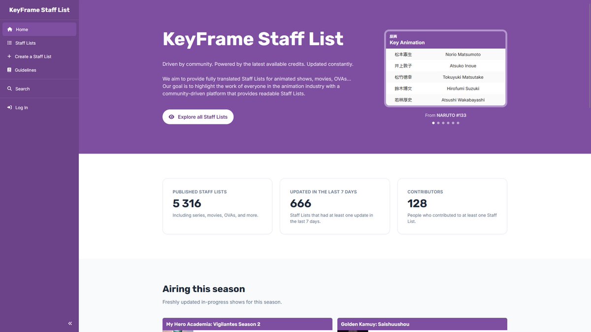KeyFrame Staff List (@KeyFrameStaff) / Posts / X