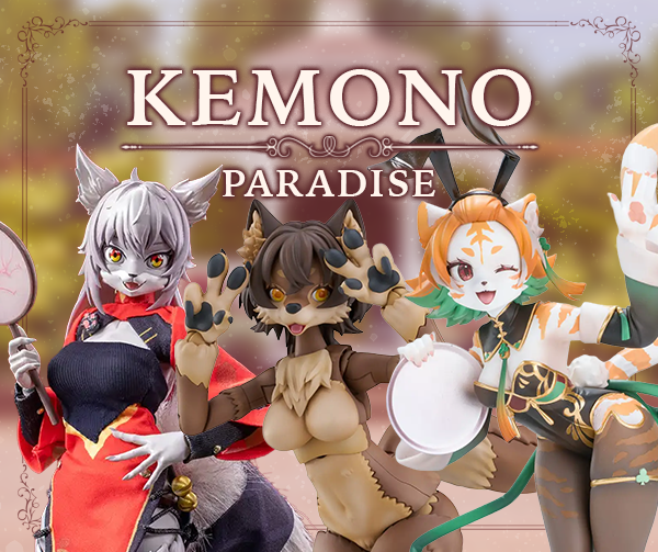 We made a page just for the furries. Explore our wide lineup of 'kemono' products across figures, action figures and model kits in 'Kemono Paradise!' 🐼🐶🏝️

hlj.com/kemono/