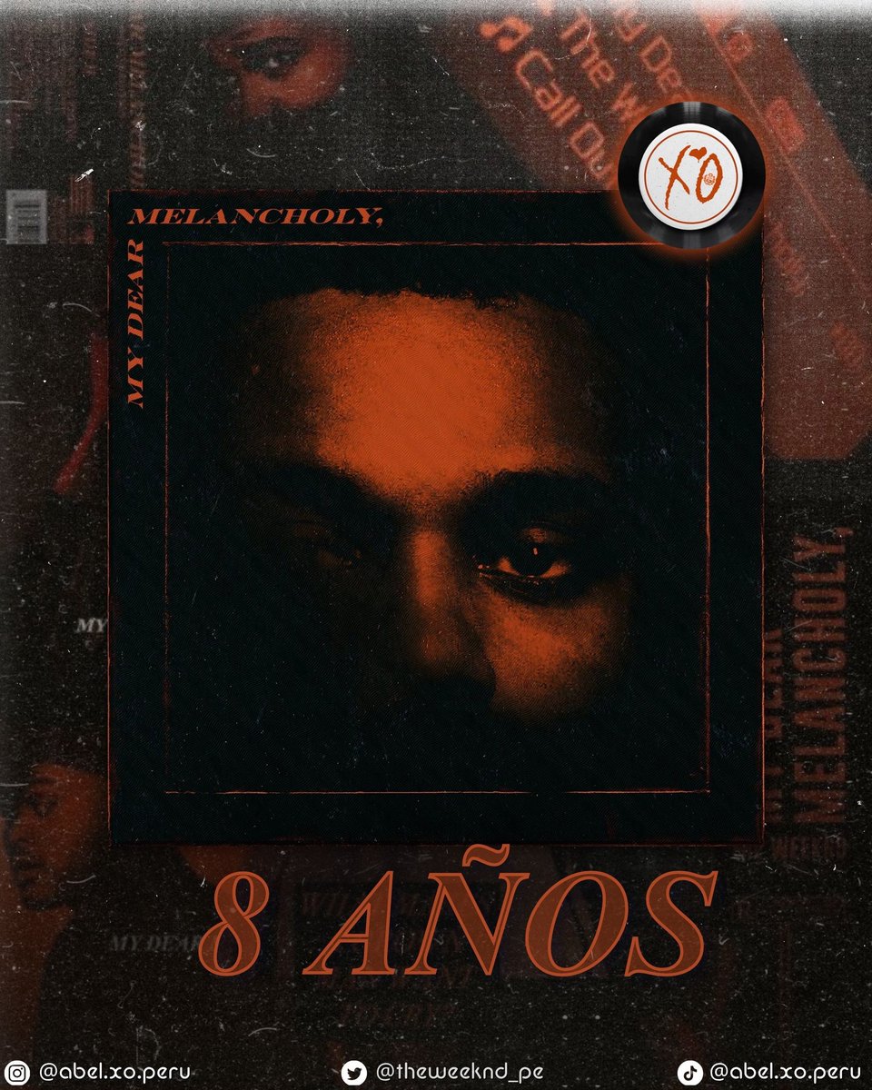 🖤 8 años de My Dear Melancholy, 🖤

Un proyecto breve… pero imposible de ignorar.
Hace 8 años, @theweeeknd nos entregó una de sus facetas más vulnerables, crudas y honestas. Sin filtros, sin adornos, solo emoción pura.