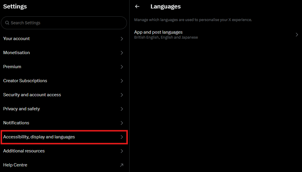 I have found a fix by going into settings -> Accessibility, display and ...