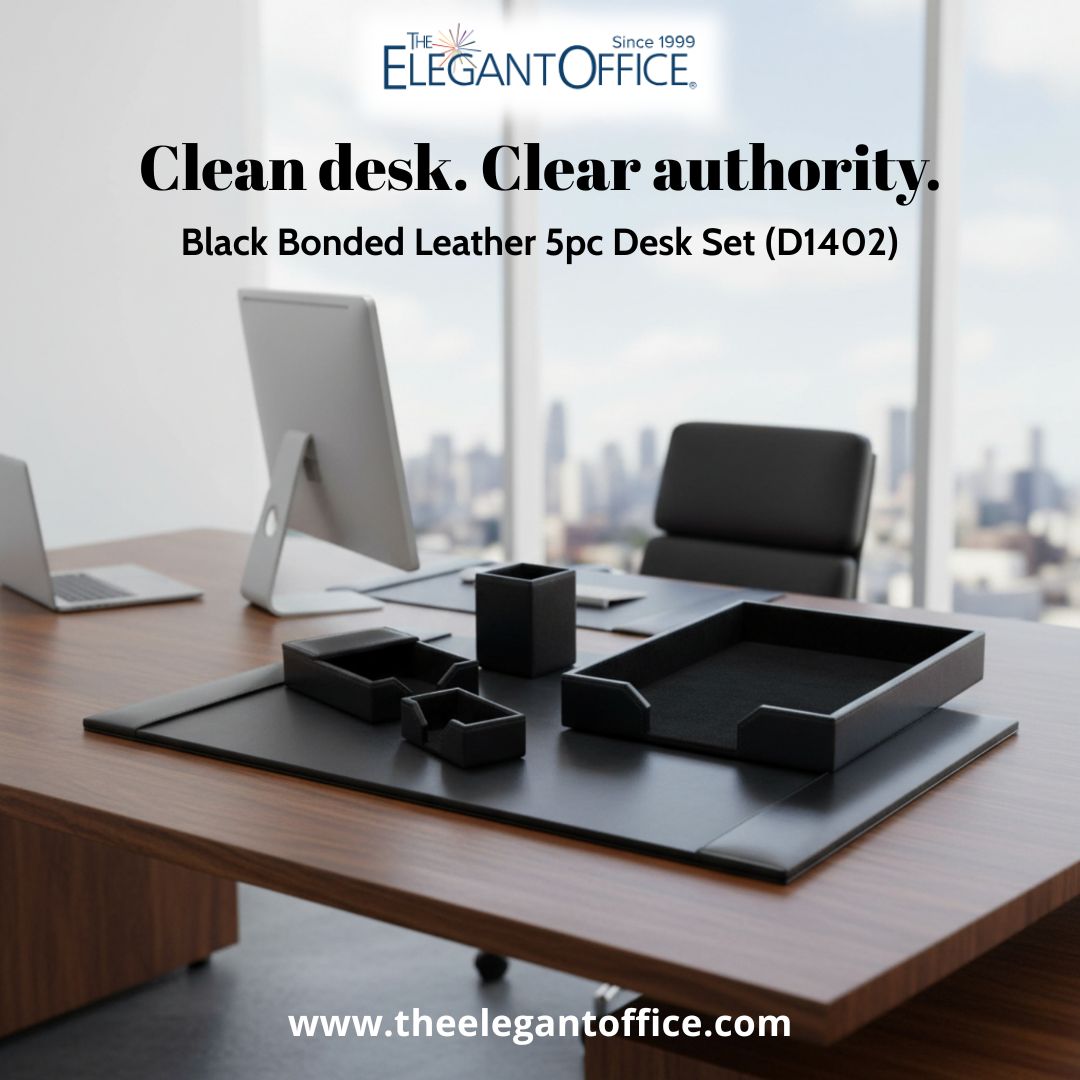ElegantOffice's tweet photo. This is your sign to upgrade your desk.
5 pieces. Zero clutter. Full executive energy. 🖤
Black Bonded Leather Desk Set – D1402
#WorkspaceUpgrade #DeskSetup #OfficeAesthetic #ModernDesk #BossEnergy #Productivity https://t.co/AERKHuEYtA