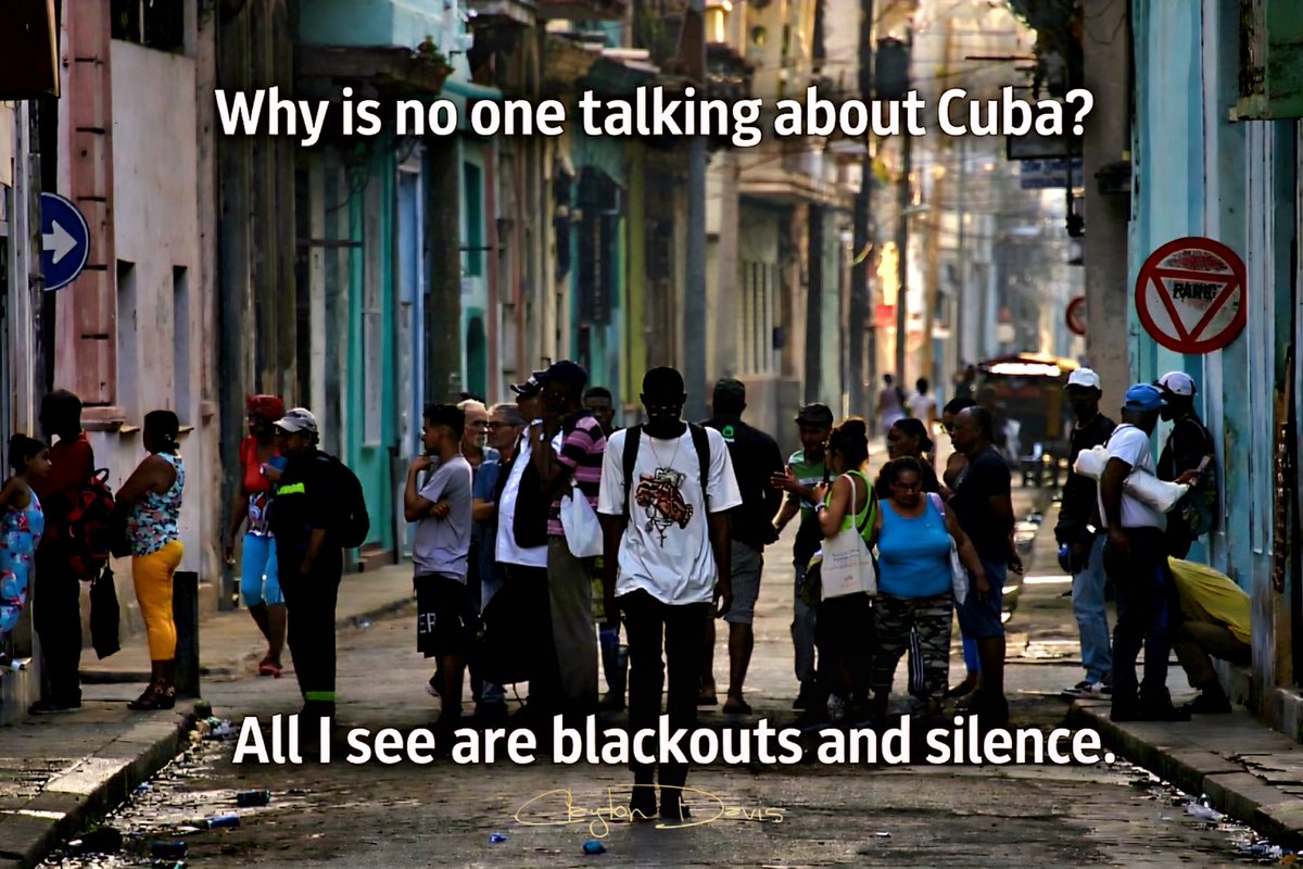 ByClaytonDavis's tweet image. Why is no one talking about Cuba?

All I see are blackouts and silence.

If this were happening anywhere else, it would dominate every timeline.

Latinos are suffering and dying, and the United States is complicit. 

#Cuba #Blackout #WorldNews #Latinos