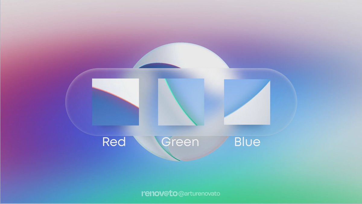 As cores RGB (vermelho, verde e azul) voltam a fazer parte, mas de forma sutil, sofisticada, quase simbólica. Elas aparecem não apenas como lembrança do digital, mas como essência da luz; aquilo que forma todas as imagens, aquilo que literalmente constrói a televisão.