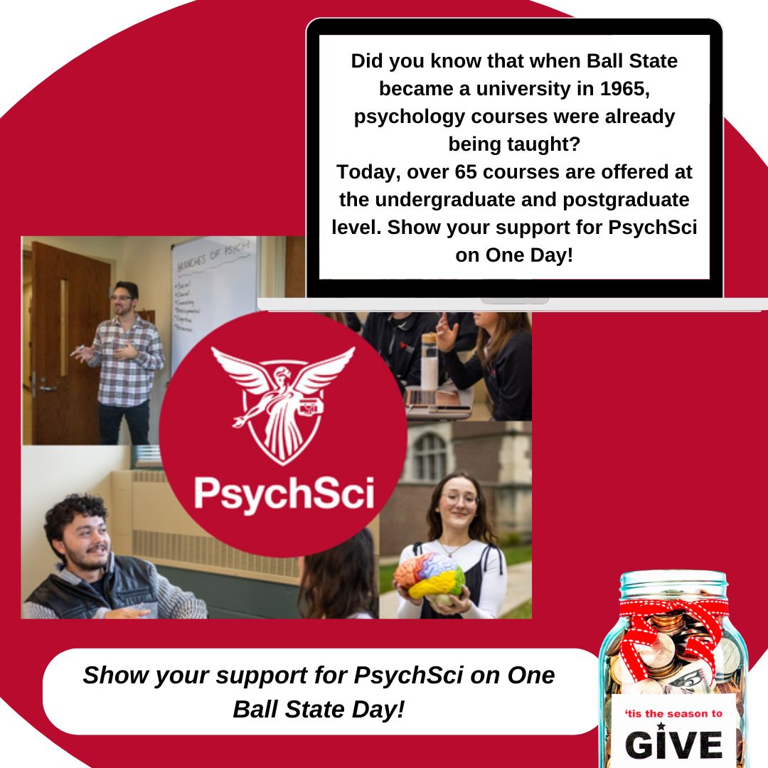 BSUPsychScience's tweet photo. We’ve been teaching psychology since before Ball State was Ball State…
so yeah, we’re kind of a big deal 😎

Show some love on April 1st! 
 
#bsupsychsci #ballstatecsh #ballstate #psichibsu #OneBallState https://t.co/6p8sYGK5yQ