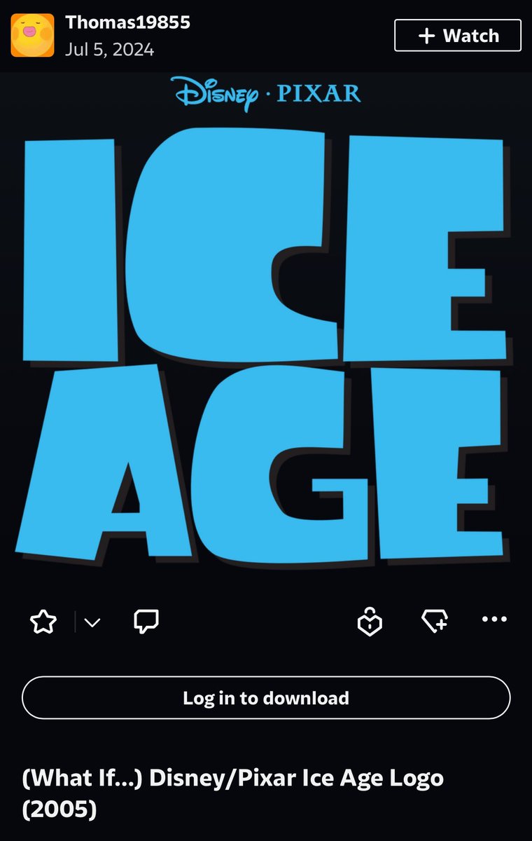 OmniversePrime's tweet photo. The truth, they used a fan logo from deviantArt.

Also, Ice Age is 20th Century Studios. https://t.co/zELFx9AIBJ