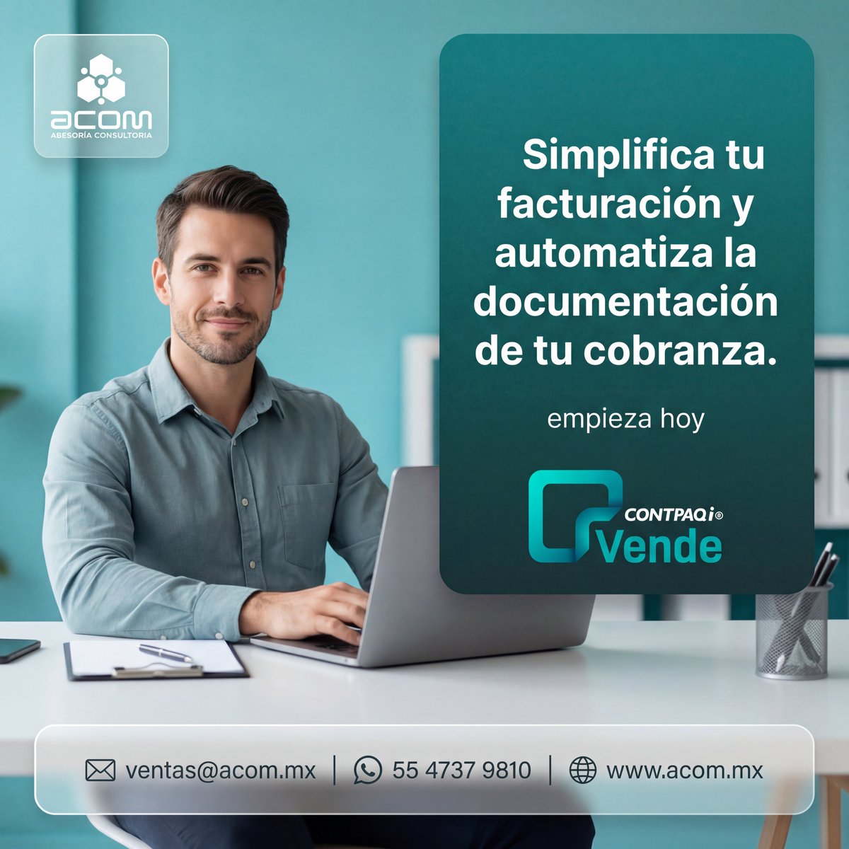 ACOMENLINEA's tweet photo. 📊 Controla ventas, facturación y cobranza en un solo lugar y desde la nube; Automatiza procesos, mejora tu flujo de efectivo y toma decisiones en tiempo real.

Deja atrás Excel y gana eficiencia hoy. 🚀
📲 Contáctanos

#FacturaciónEnLaNube #ControlDeVentas #GestiónEmpresarial https://t.co/NykMmOvKQ9