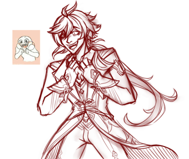 Kaligonox's tweet photo. another sketch for emote challenge
#zhongli #genshinimpact https://t.co/6FRw1cV6ST