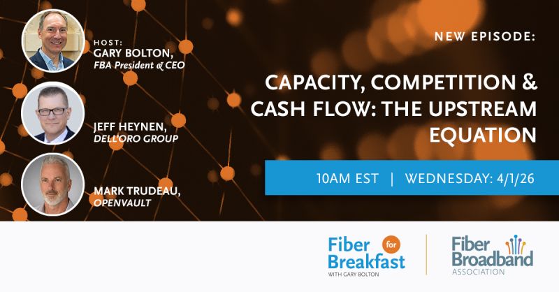 DellOroGroup's tweet photo. Dell'Oro analyst Jeff Heynen joins Gary Bolton & Mark Trudeau on #FiberForBreakfast to unpack fiber vs. DOCSIS insights—register now, and hear what it means for network investment.
🗓️ Apr 1, 10 AM EDT | 👉 Learn more: https://t.co/e7VmqWegTg
@fiberbroadband #broadband @OpenVault https://t.co/1J1eaVrG4O