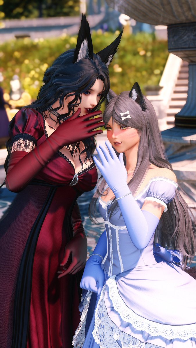 Metillia_FFXIV's tweet photo. Look at the Colonel... so stoic, so brooding... They say he hasn't looked at a debutante all season, yet he can’t seem to take his eyes off our corner.

With @Yuumsh 🐺

#EorzeanBridgertonBall https://t.co/CozDxoRFa5